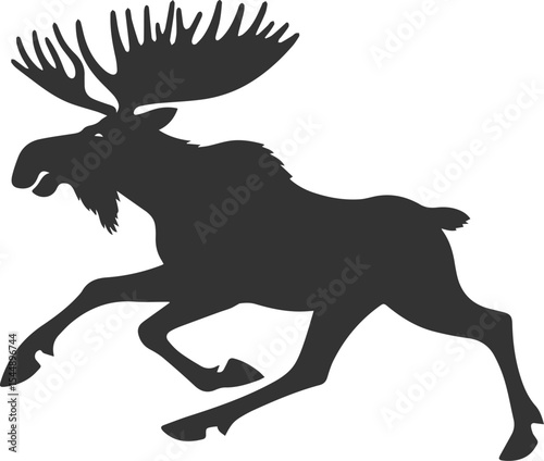 Forest animal moose vector black illustration silhouette
