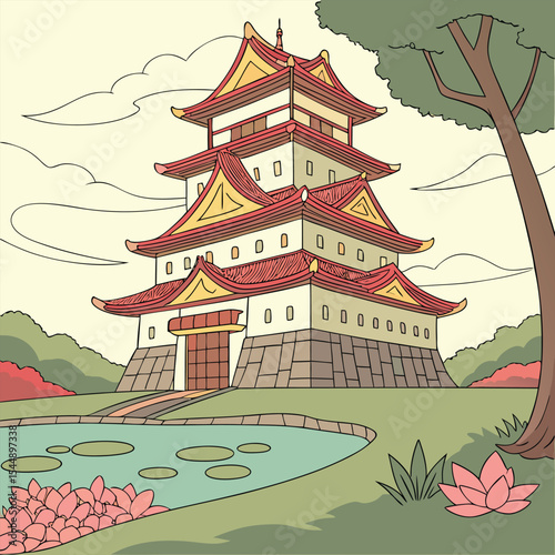 chinese temple in the park