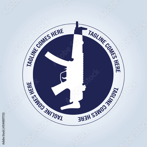 Weapon company circulates logo in dark blue colors