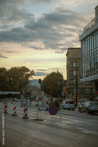 City traffic and roadworks