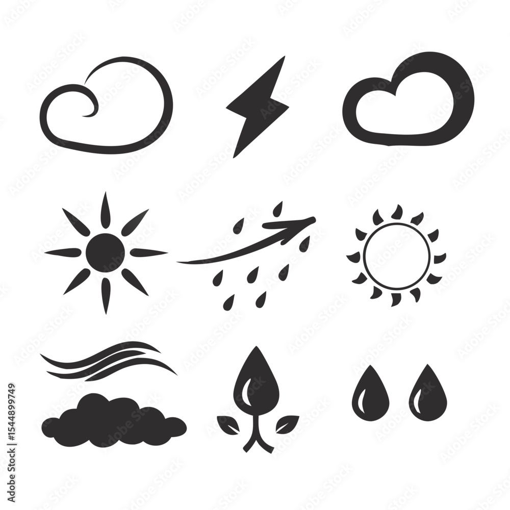 Naklejka premium Weather icon set 