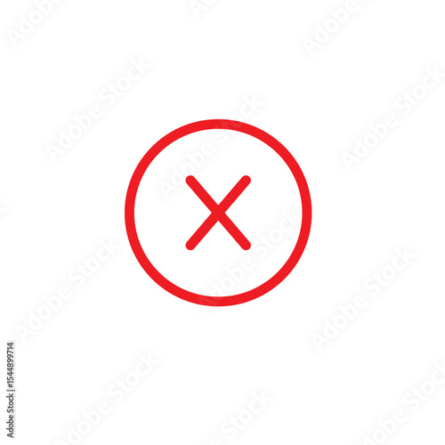 "Tick symbols and red cancel icons – vector graphic illustration."