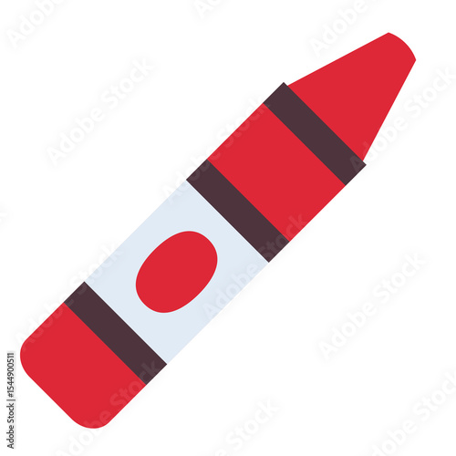 Red crayon vector art, flat icon design cartoon illustration, crayon clip art, color crayons clip art, crayons clip art
