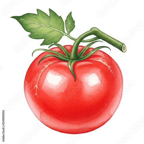 Tomato Isolated on Transparent PNG Background - Watercolour Art