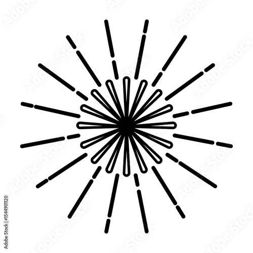 Made in uk a Simple firework drawing with stars vector icon line art style.