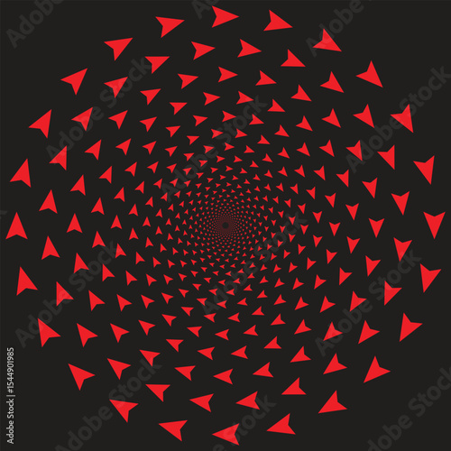 Hypnotic Spiral Optical Illusion Pattern – Vortex Design with Geometric Diamond Shapes on Black Background for Abstract Art, Visual Effects, Psychedelic Themes, and Digital Design Concepts