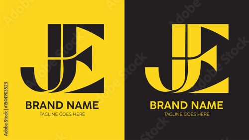 JE letter logo brand identity design