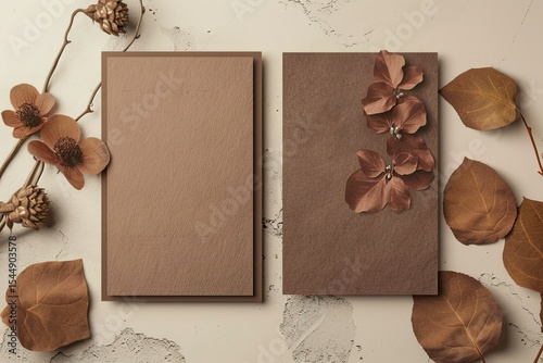 Premium Quality Image of Brown Wedding Invitation Mockup Set