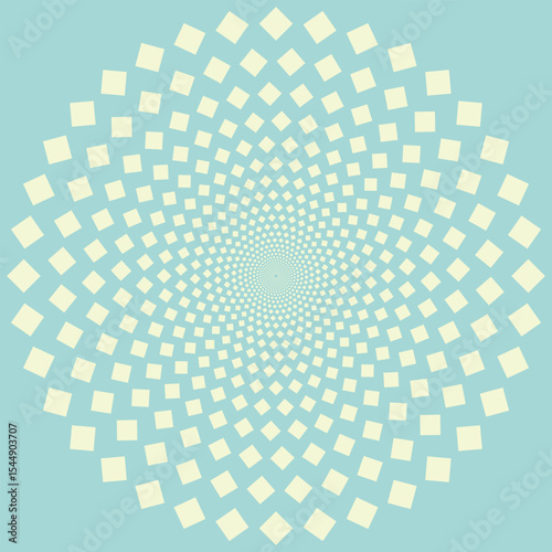 Hypnotic Spiral Optical Illusion Pattern – Vortex Design with Geometric Diamond Shapes on Black Background for Abstract Art, Visual Effects, Psychedelic Themes, and Digital Design Concepts