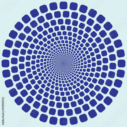 Hypnotic Spiral Optical Illusion Pattern – Vortex Design with Geometric Diamond Shapes on Black Background for Abstract Art, Visual Effects, Psychedelic Themes, and Digital Design Concepts