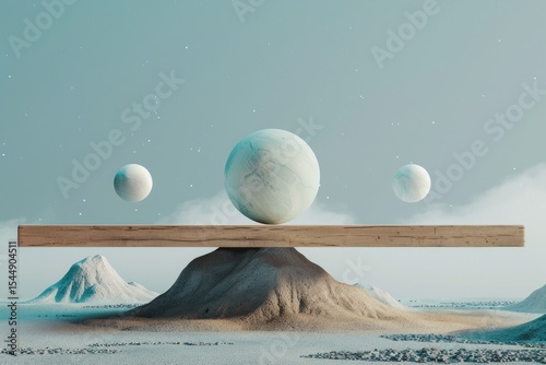 High Quality Picture of Levitating Elements Mockup Design