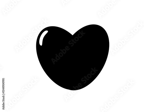 black heart on a white background,