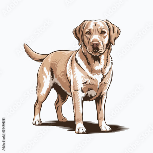 standing labrador retriever dog vector illustration