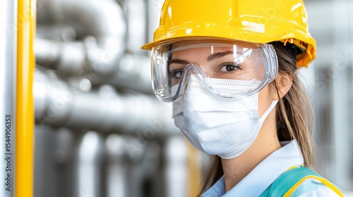 An operator performing a routine safety inspection around a biogas digester, wearing appropriate personal protective equipment (PPE), emphasizing industrial safety protocols.