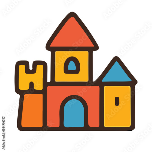 White background toy house illustration, an iconic symbol of residential architecture and real estate design