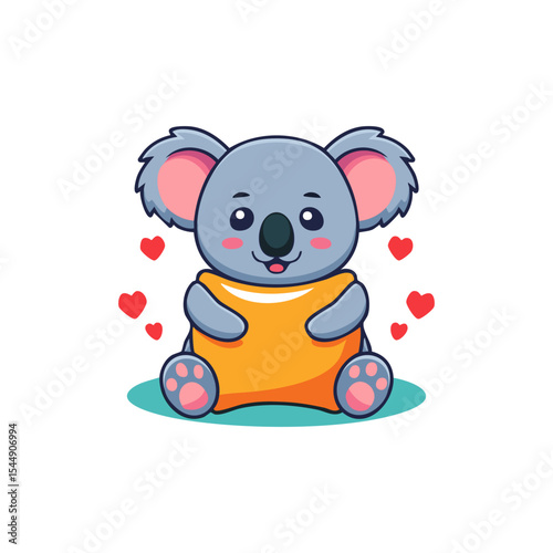 Cute Koala hugging a pillow