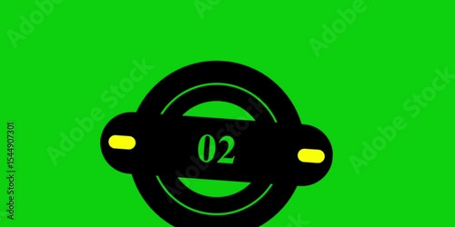Number 1 2 3 with green background. Footage of numbers with green background, greenscreen