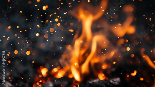 Fire Sparks fly as embers burn Flames with sparks on a black background Flame PNG Fire spark overlay with smoke and flame Grill heat glow Flying orange sparkle Hell bonfire