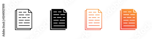 White Paper Multiple Style Icon Set Collection 