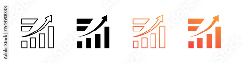 Growth Multiple Style Icon Set Collection 