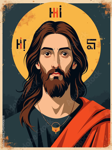 Jesus Christ Icon of the Christ Pantocrator illustration
