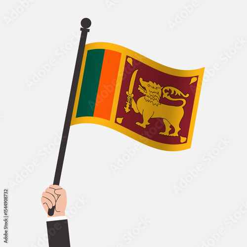Hand Holding Sri Lanka Waving Flag