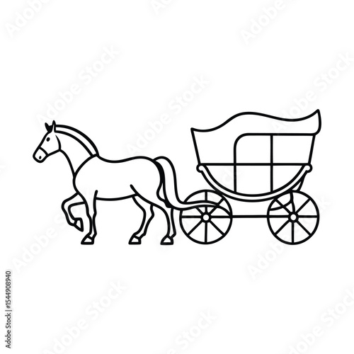 Carriage horse line art