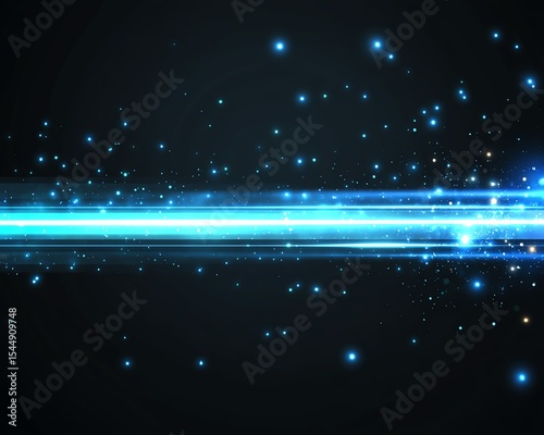Png Glowing horizontal blue light line with radiant shine and beam effect Futuristic energy streak with shimmer