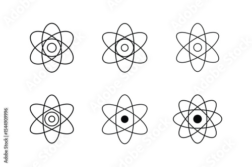 nucleus icon line art vector illustration