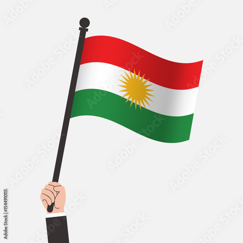Hand Holding Iraqi Kurdistan Waving Flag