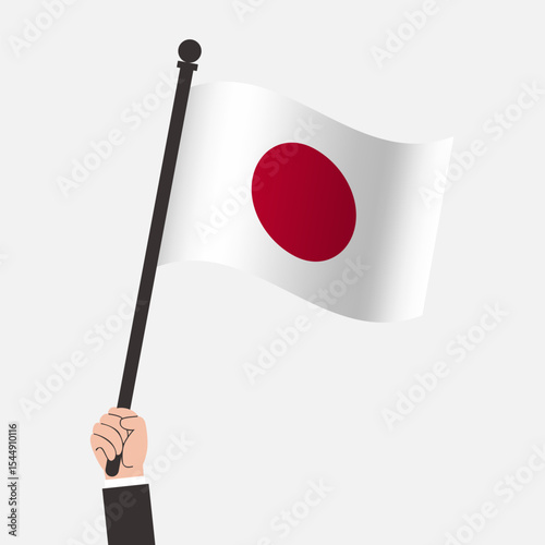 Hand Holding Japan Waving Flag
