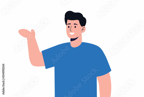 Man Presenting or Explaining Gesture vector illustration.