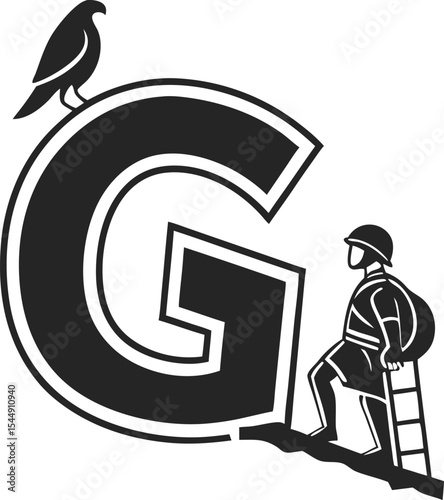 Here's a sentence describing the image:

Cartoon businessman at a desk with a laptop, a worker with a shovel, and a person carrying a suitcase and a carpet illustrate business success