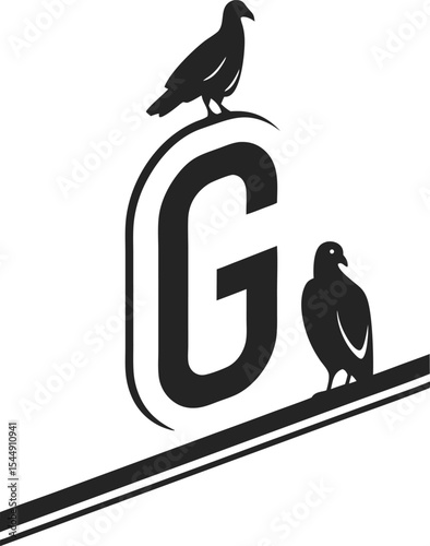 Black raven bird silhouette on a branch vector illustration