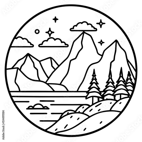 Minimal Zen Rocks – Line Vector