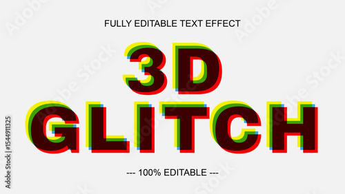 Glitch 3D Effect Editable Text