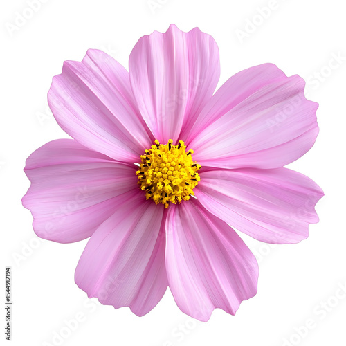 Pink Cosmos Blossom – Isolated on Transparent Background.