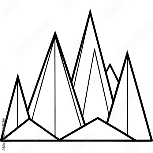 Modern Geometric Peaks Landscape Vector