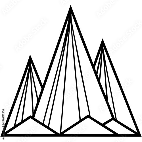 Modern Geometric Peaks Landscape Vector