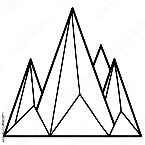 Modern Geometric Peaks Landscape Vector
