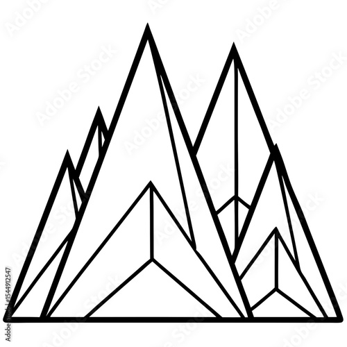 Modern Geometric Peaks Landscape Vector