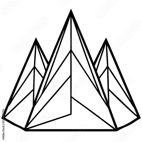 Modern Geometric Peaks Landscape Vector