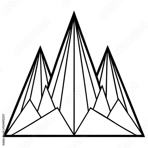 Modern Geometric Peaks Landscape Vector