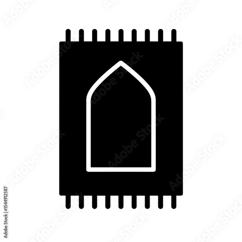Prayer rug icon in filled style – Islamic symbol for daily worship