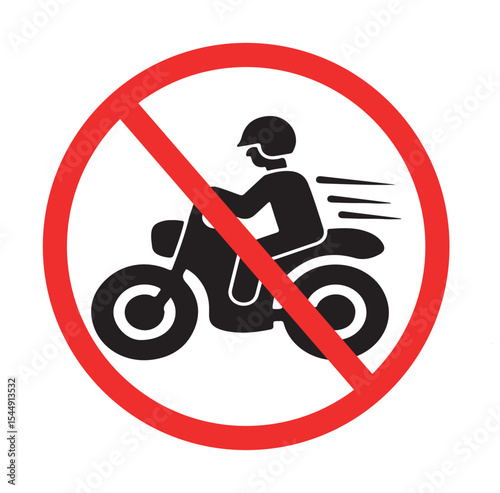prohibition sign indicating no motorcycle riding or parking in designated areas for safety compliance