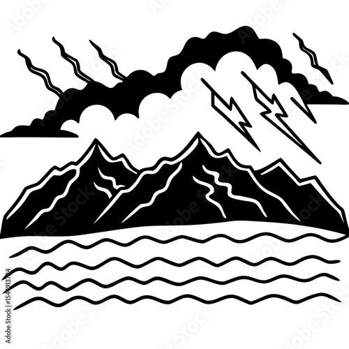 Mountain Tempest Silhouette