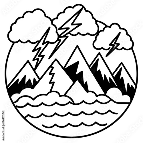 Mountain Tempest Silhouette