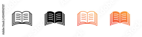 Book Multiple Style Icon Set Collection 