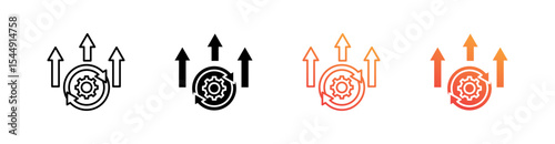 Continuous Improvement Multiple Style Icon Set Collection 