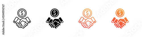 Sponsorship Multiple Style Icon Set Collection 